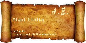 Alapi Etelka névjegykártya